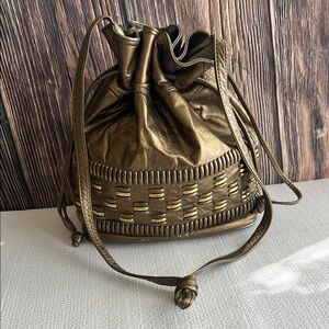 Samir Chic Metallic Drawstring Shoulder Bag